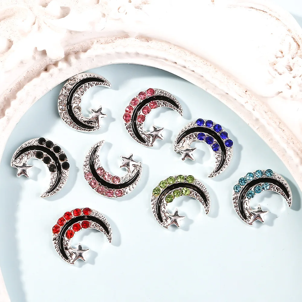 10pcs Rhinestone Moon Alloy Drip Nail Decoration 3D Nail Art Accessories