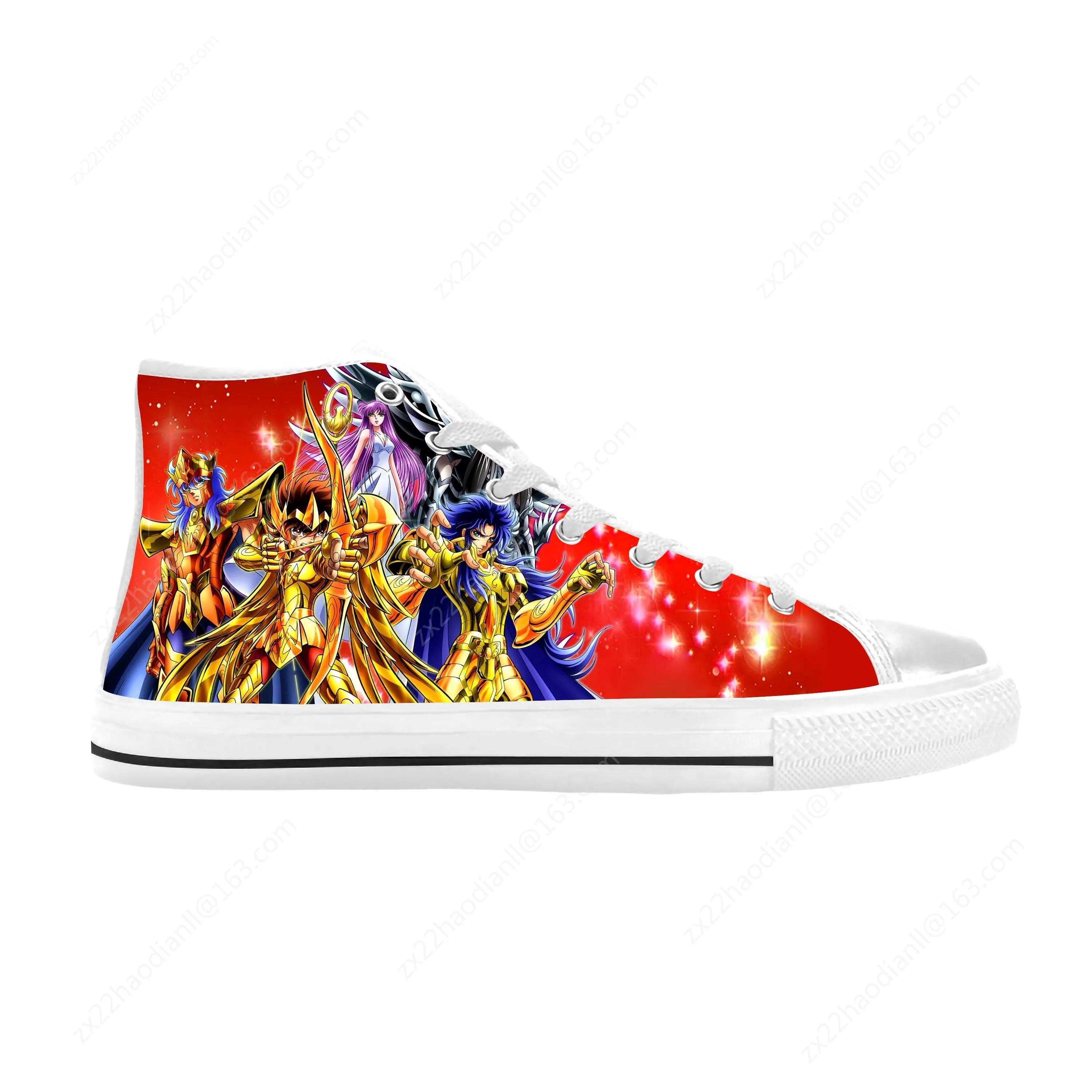 Seiya Japanese Anime Cartoon Manga Comic Saint Casual Cloth Shoes High Top Comfortable Breathable 3D Print Men Women Sneakers