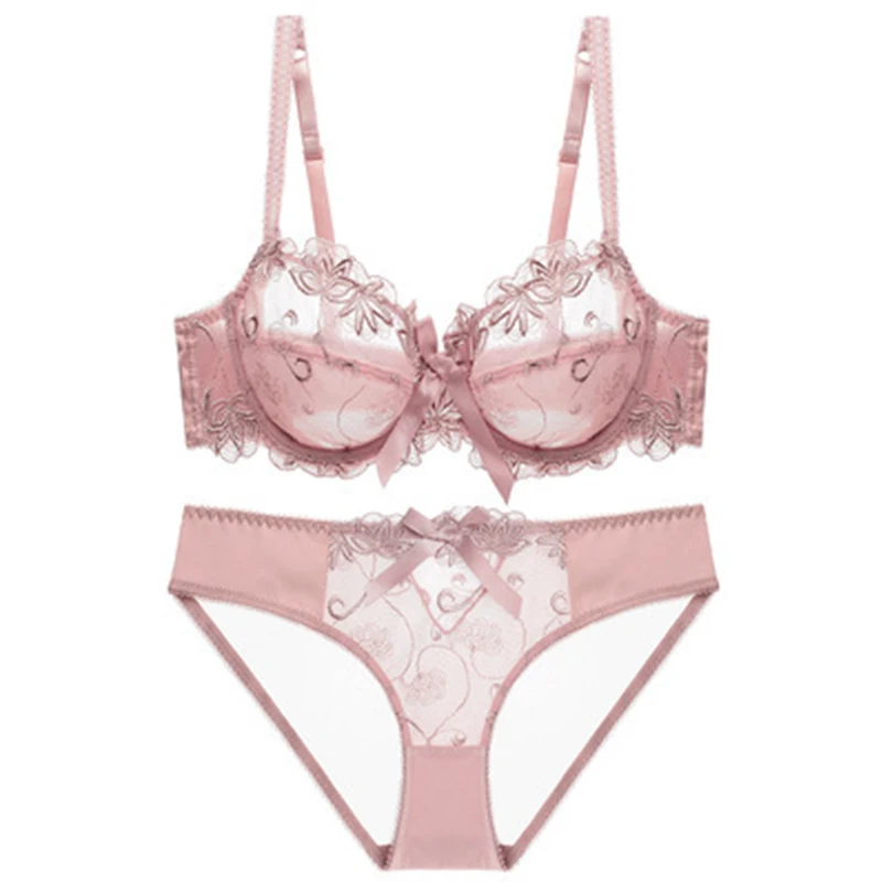 

Multi-Style Ultra-Thin Lace Bra Set Women Floral Transparent Lace Bra Panty Lingerie Set Fashion Sexy Underwear Set