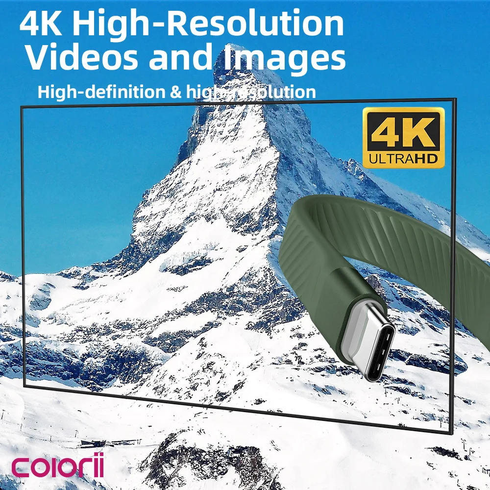 Colorii.CC Short USB4 Data Cable Portable Keychain Kit 20Gbps USB C to Type C Cable PD 60W for Thunderbolt 3/4 iPhone 15 Pro SSD