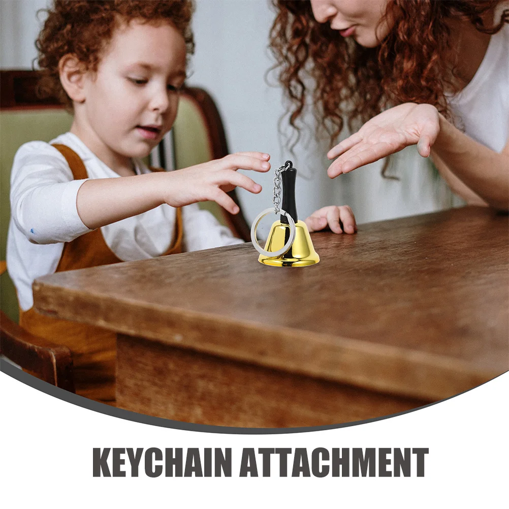 2 قطعة تعليم الأطفال يده جرس معدني تصميم مدمج الفصول الدراسية مدرسة مطعم عشاء خدمة رنين سلسلة مفاتيح محمولة