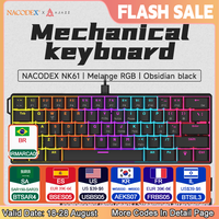 AJAZZ NK61 Wired Mechanical Keyboard Light Strip Design Support Full Key Hot Swap