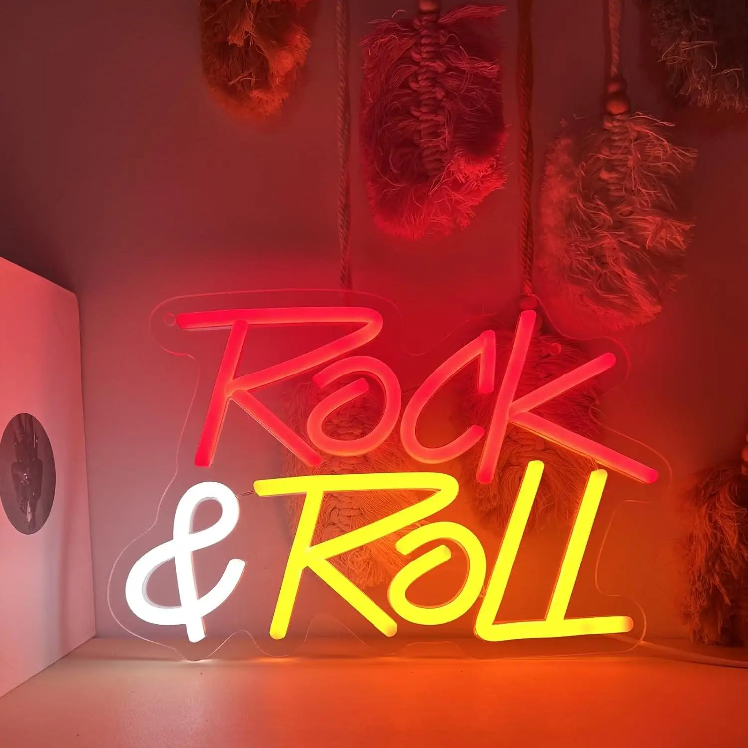 Rock Roll Neon Sign USB Dimmable LED Light for Wall Decor Bar Livehouse Bedroom Man Cave Party Music Art Decoration Gifts