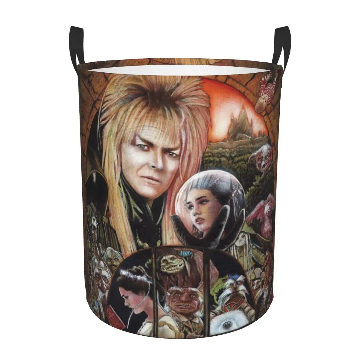 Fantasy Film Labyrinth Laundry Basket Collapsible Jareth The Goblin King Baby Hamper for Nursery Toys Organizer Storage Bins