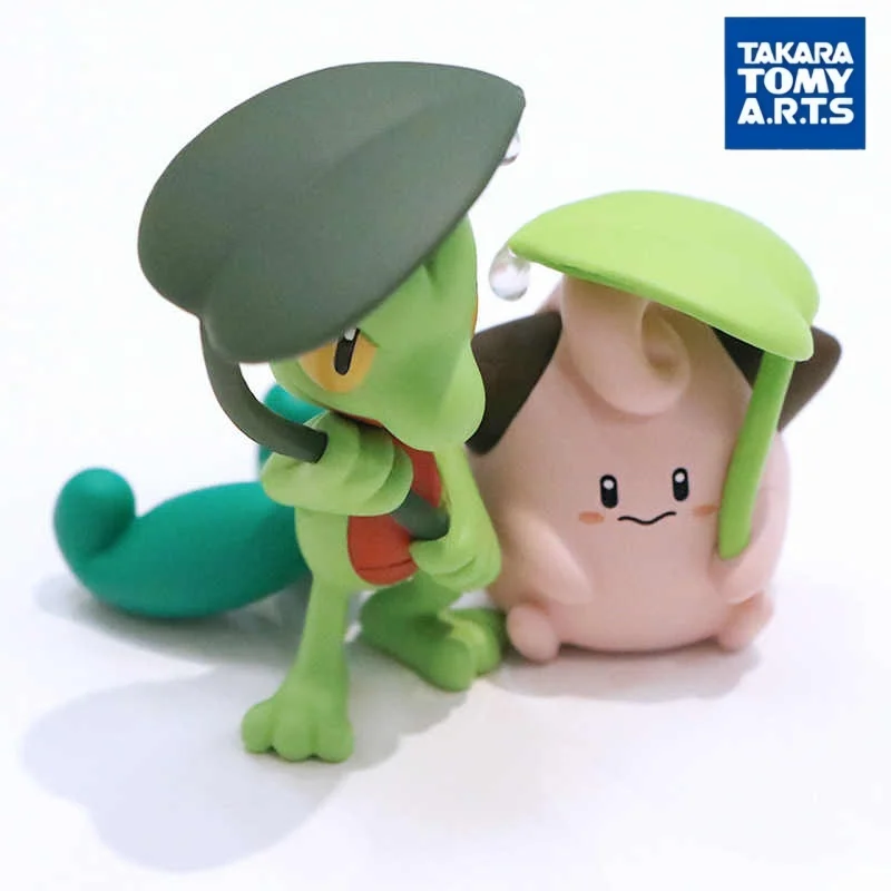

Takara Tomy Arts Pokemon Capsule Toy Figure Rain Shelter Pikachu Snorlax Cleffa Goomy Treecko Collectible Desktop Decor Ornament
