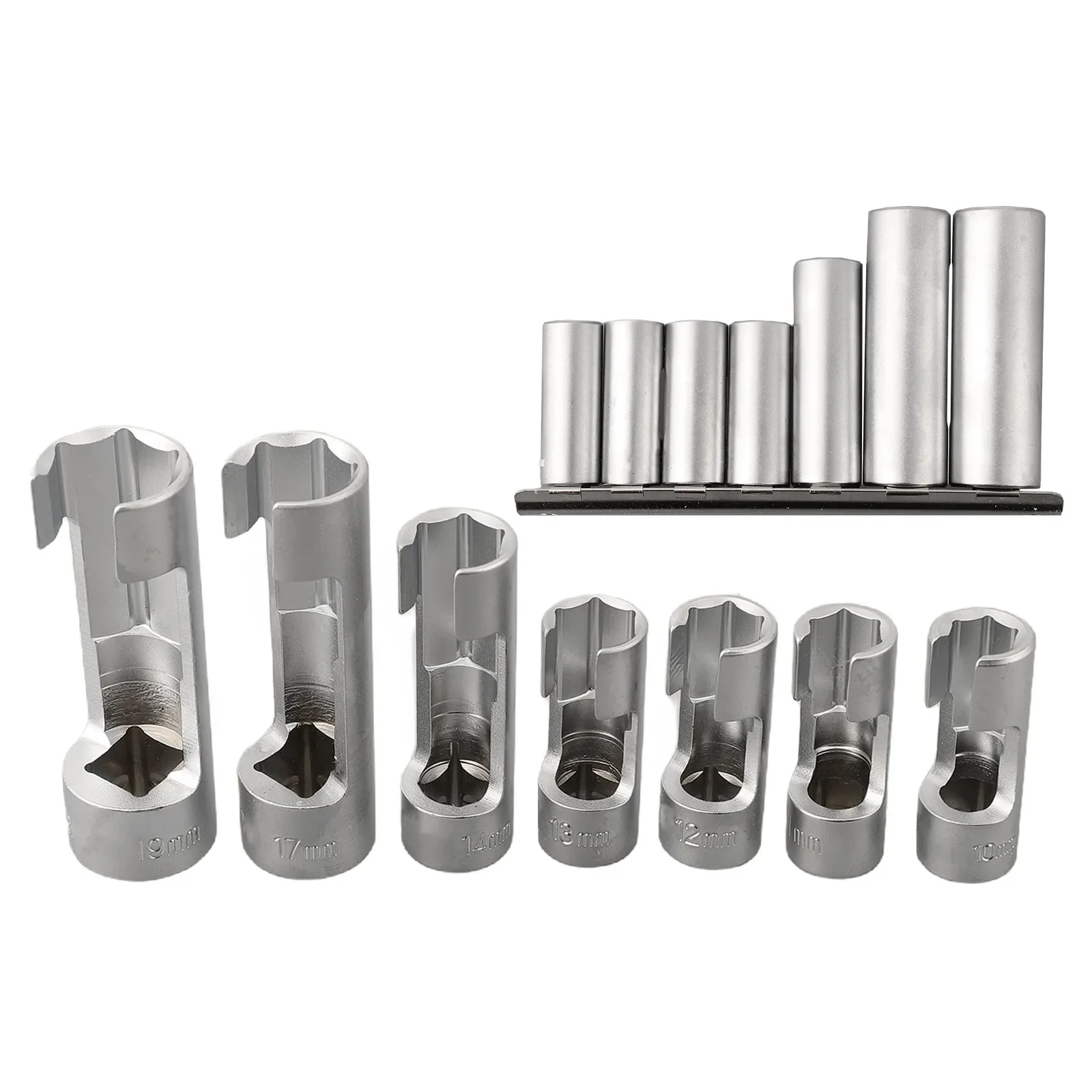 Diesel Injector Fuel Line Socket Wrench Set for Difficult Access 3/8 & 1/2 Drive 7 Piece Union Nut Socket Tool Kit