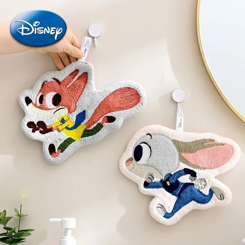 

Zootopia 2 Kitchen Hand Towel Cute Cartoon Disney Nick Judy Thick Hanging Absorb Water Quick Drying Pendant Cloth Creative Gift