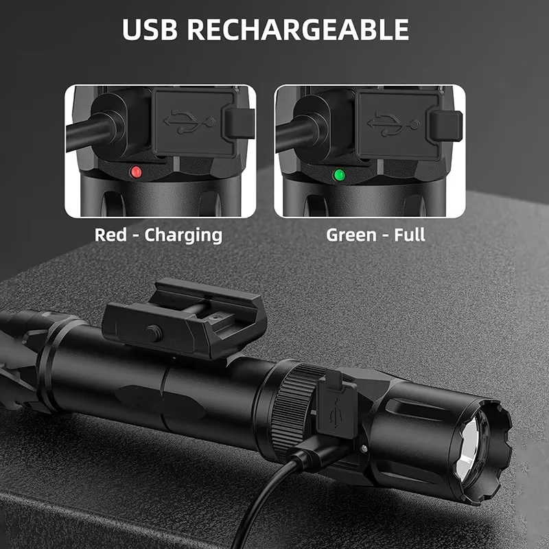 Richfire 2500LM Tactical Flashlight Magnetic Rechargeable White Laser Combo 250M Hunting Light 21700 Battery Picatinny Rail view 6