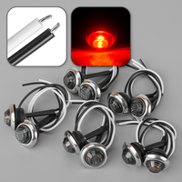 Universal 10Pcs 12V-24V Red Round Mini Side Marker Light Bullet Lamp LED for Car Truck Trailer Boat Bus Lorry Van Caravan