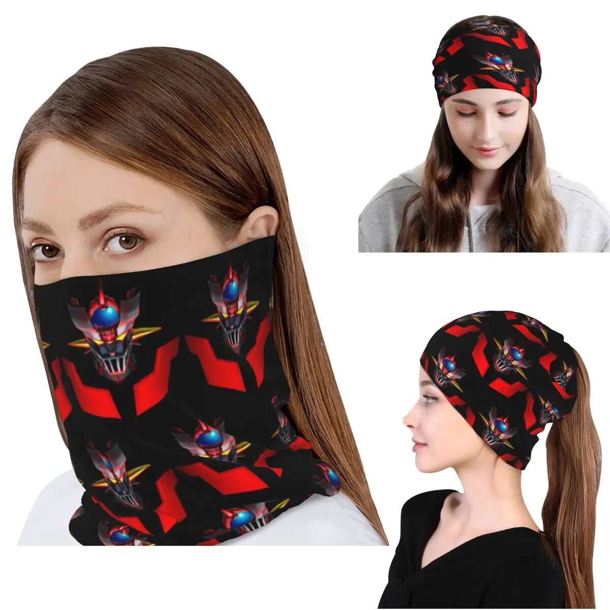 Nordic Mazinger Z Anime UFO Robot Sofa Grendizer Goldorak Bandana Halstuch Wickelschal Fahrradschal Mütze für Männer Frauen