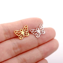 5Pcs/Lot Sweet Butterfly Charms Stainless Steel Flying Insect Pendants Diy Bracelet Necklace Earrings Jewelry Making Accessories
