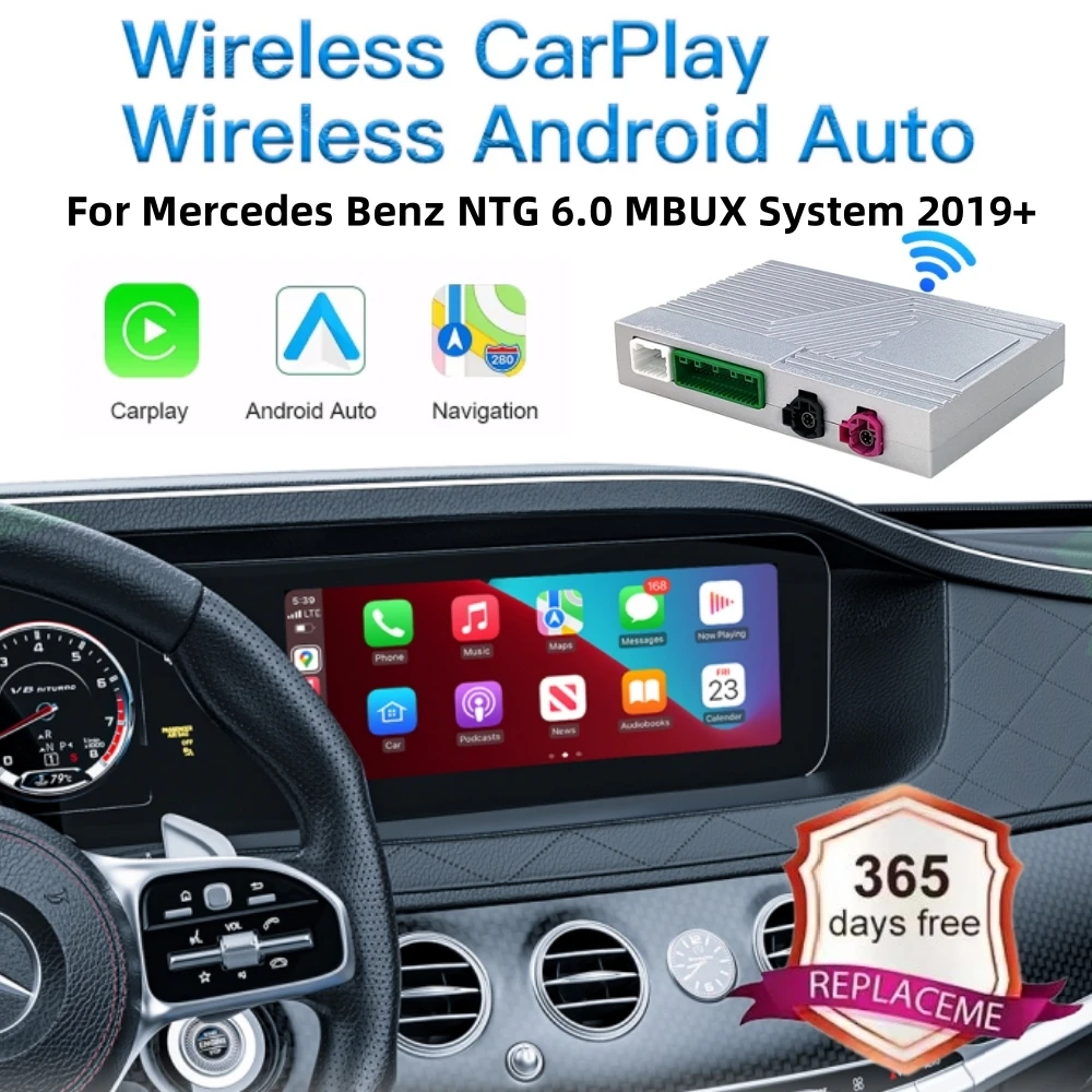 Wireless Carplay Android Auto Module For Mercedes Benz C117 W176 W204 W205 W221 GLS GLK Class NTG 6.0 MBUX System 2019+