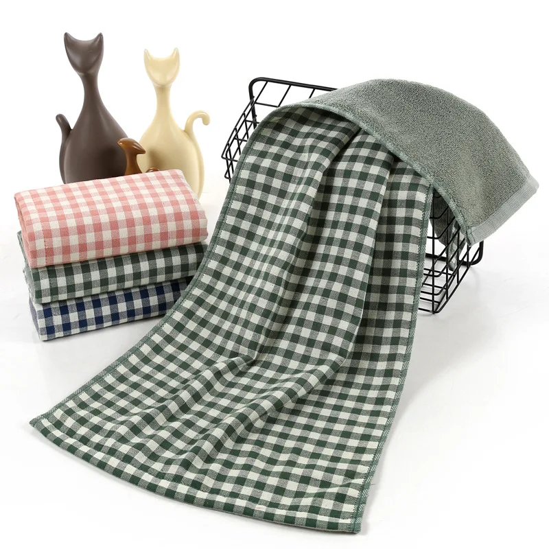 Premium 100% Cotton Towel–Japanese-Style Double-Sided Towel with Gauze Terry Weave Supermarket-Grade Face Towel for Couples