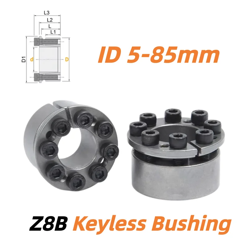 1pcs Z8B Expansion Sleeve Coupling Diaphragm Disk Keyless Bushing Tension Shaft Locking Assembly Connection Device ID 5-85mm