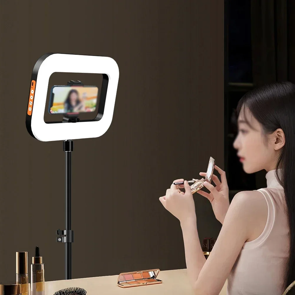 

1x Adjustable Bicolor Dimming Ring Fill Light Selfie Live Broadcast Photography Light Rechargeable Selfie Ring Light Accessories