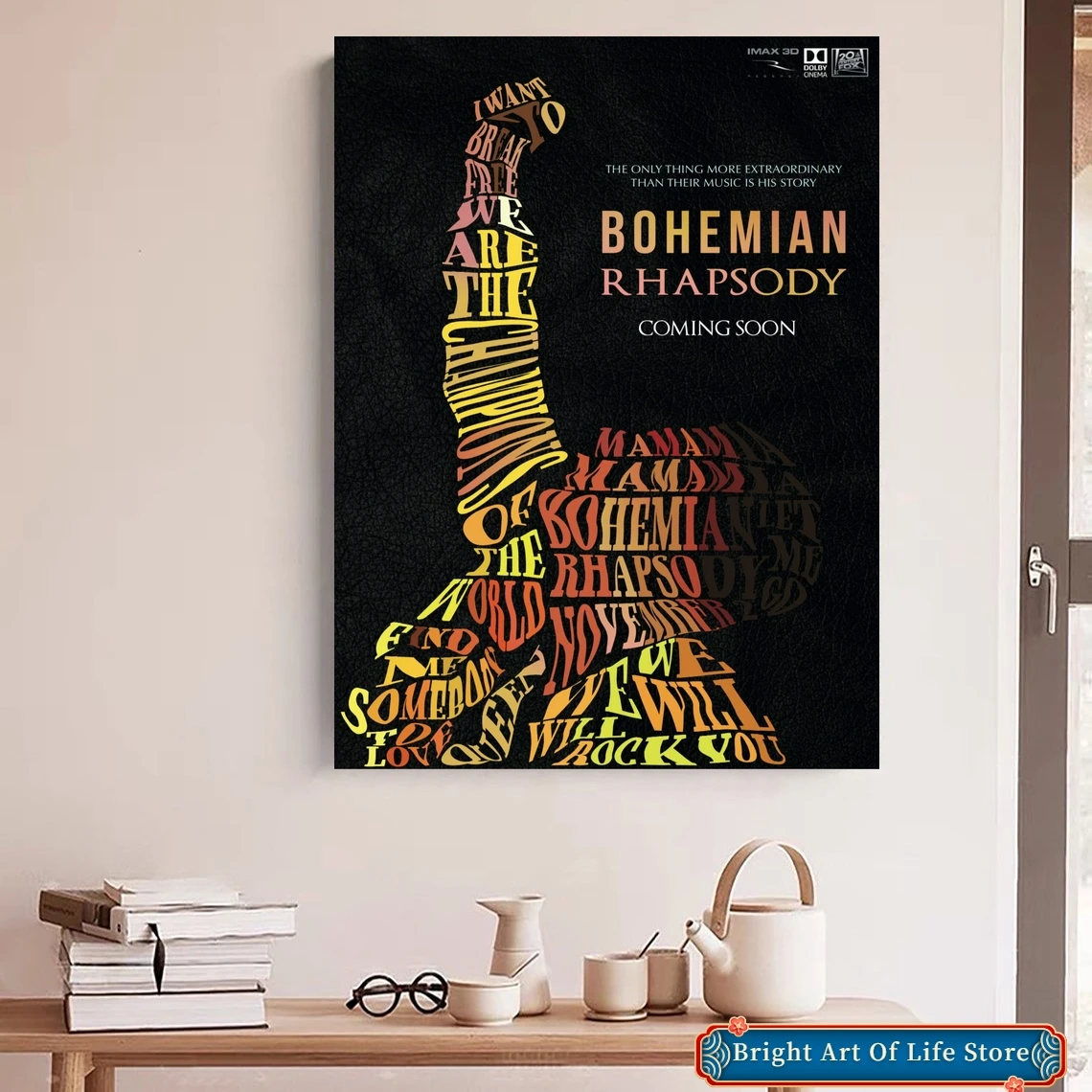 Bohemian Rhapsody Movie Poster Queen Freddie Mercury Art Cover Star Photo Print Home Decor Wall Painting (No Frame)