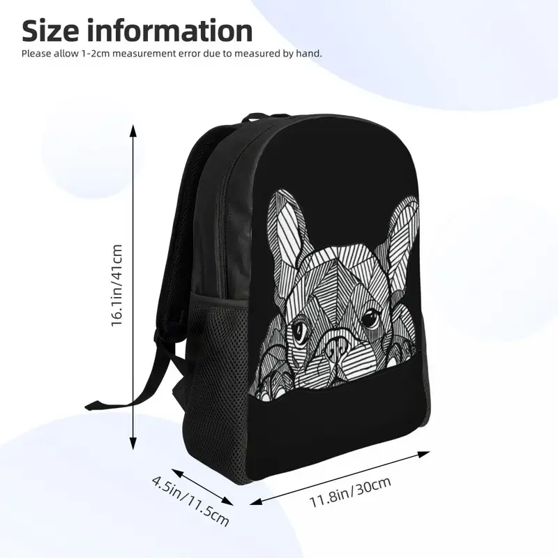 Custom French Bulldog Laptop Backpack Women Men Fashion Bookbag for School College Students Frenchie Dog Bag