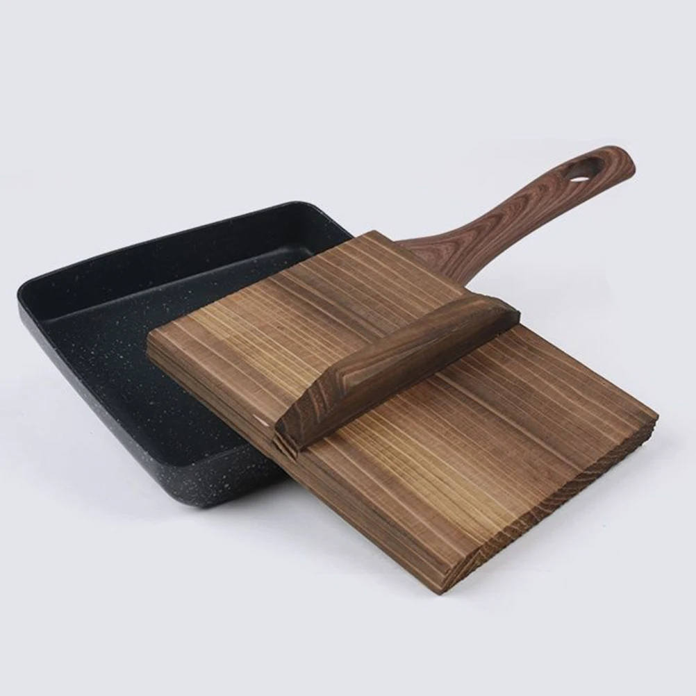 

Japanese Style Tamagoyaki Pot Lid Wooden Cover for Frying Pan Wok Practical Kitchenware Retro Home Use