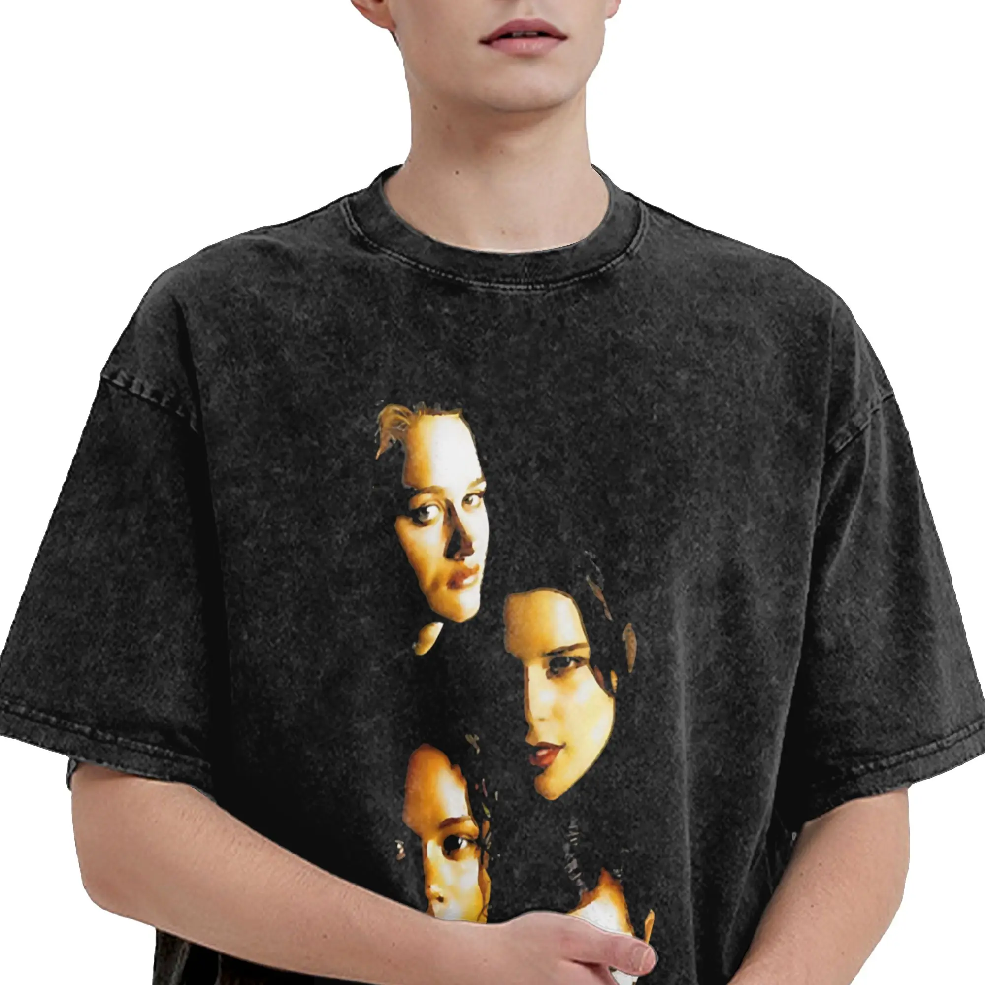 Harajuku Washed Shirt The Craft Movie Accessories Vintage T-Shirts Oversize  Streetwear Short Sleeve Graphic Printed Tee Shirt