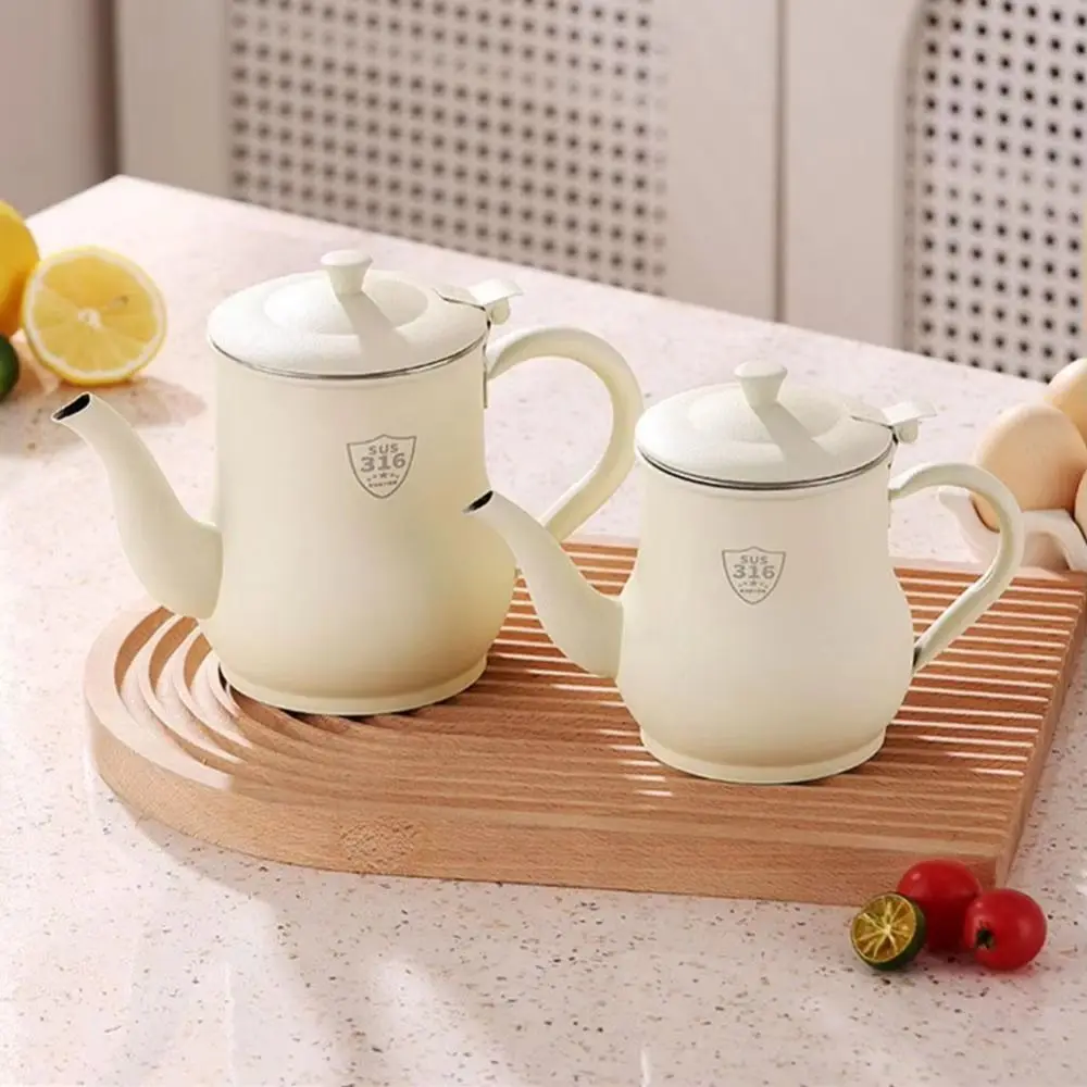 

Thickened Stainless Steel Oil Pot Leak-Proof with Filter Oil Filter Pot Removable Strainer Durable Oil Separator Bottle