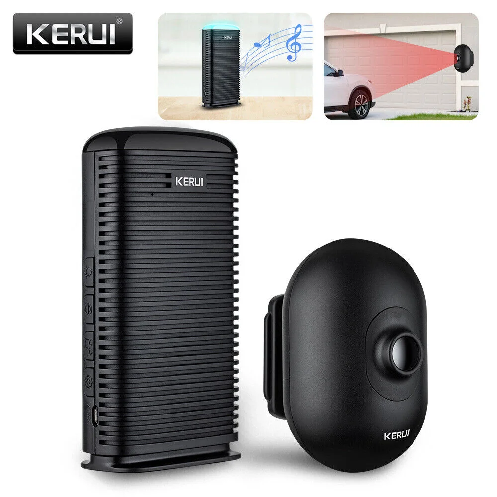 KERUI Wireless Driveway Security Alarm Waterproof PIR Motion Detector Garage Welcome Bell Burglar Alarm Secure System Patrol