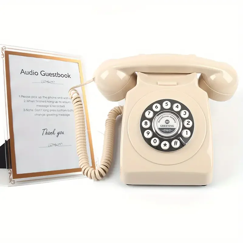 Manufacturer Wedding White Vintage Old Fashioned Phone Audio Guestbook Recorder Antique Telephone Audio Guest Book Phone