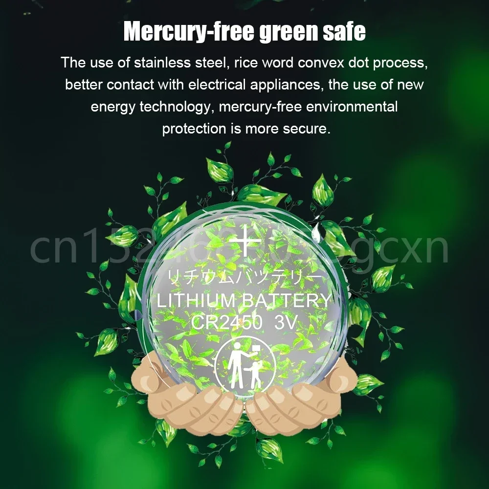 CR2450 600mAh CR 2450 3V Lithium Batteries DL2450 BR2450 LM2450 for Watch Car Key Remote Control Button Cell