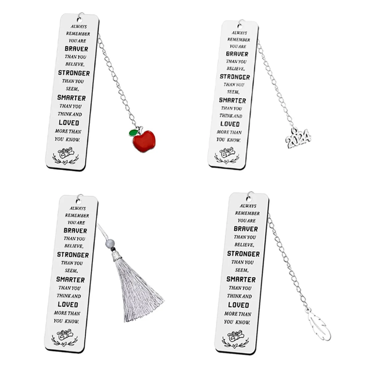 4Pcs 2024 Pendant Graduation Greetings Bookmark Gifts for Teachers, Students