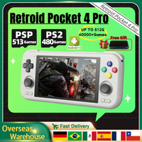 Retroid Pocket 4 Pro Handheld Video Game Retro Player 4.7 Inch Handhelds 8G+128GB RP4 Android 13 WiFi 6.0 512G Console PSP PS2