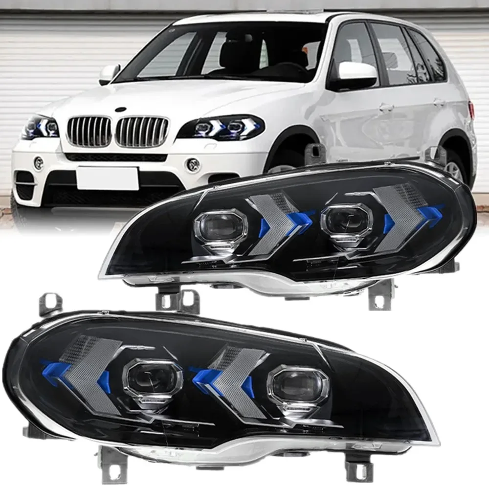 

Автомобильные передние фары для BMW X5 E70 2007-2013, светодиодные фары в сборе, обновление, новейший Стайлинг, сигналики DRL, фара, автоаксессуары