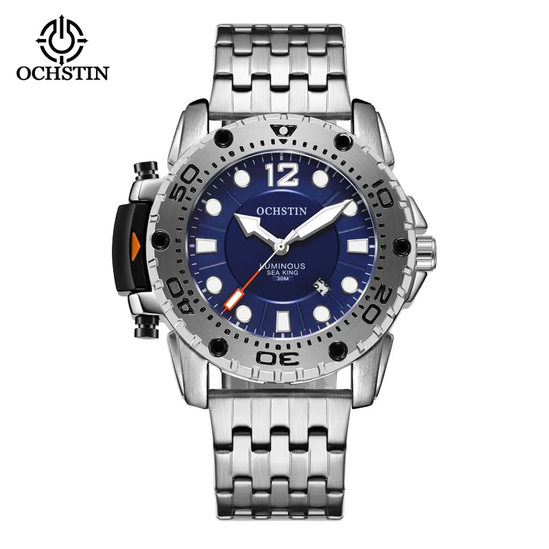 OCHSTIN brand foreign trade hot-selling steel belt watch men's large dial super luminous waterproof quartz watch