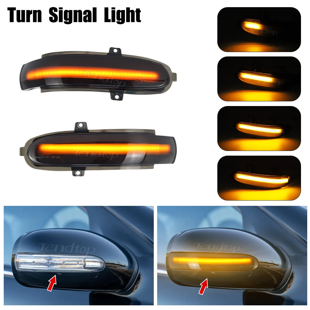 2pcs LED Dynamic Turn Signal Lights Side Mirror Sequential Blinker Lamp For Mercedes Benz C Class W203 S203 CL203 2001 - 2007