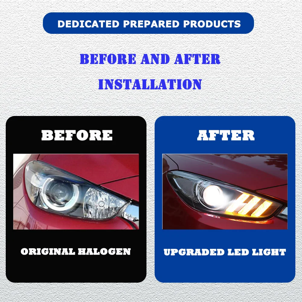 Styling LED HeadLights for Mazda 3 Axela 14-19 Upgrade led DRL Car head lamp Assembly Signal Auto Accessories Modified Lamp