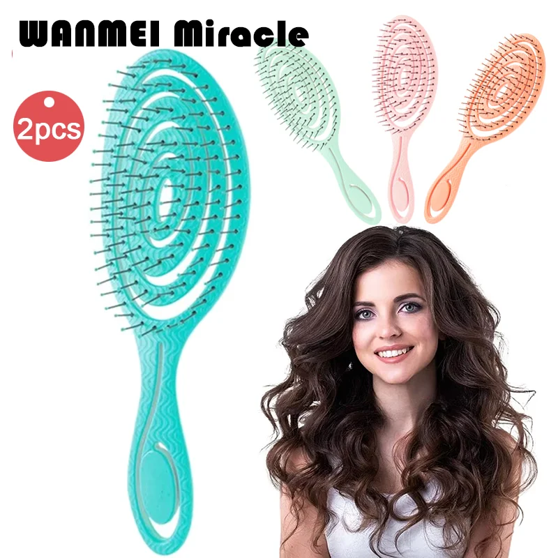 1/2pcs Relaxing Massage Comb for Hair Elastic Hollow Out Hairbrush Scalp Detangled Styling Hair Comb Women Curling Styling Tool