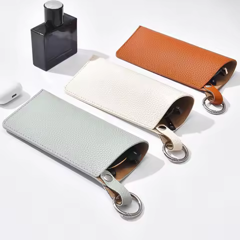 Leather Glasses Bag Portable Sunglasses Organizer Dustproof Glasses Storage Box For Travel Versatile Glasses Case Organizer