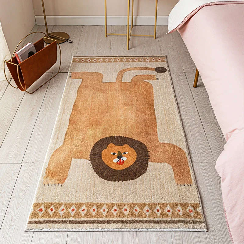 Fun Creative Living Room Large Area Carpets Cute Animal Bedroom Plush Carpet Lion Leopard Cloakroom Children\'s Room Soft Rugs IG