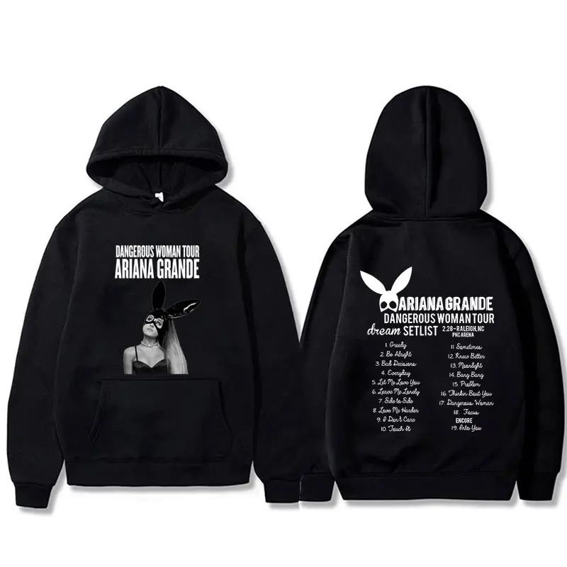 

Ariana Grande Dangerous Woman Tour Hoodie Male Fashion Trend Streetwear Men Women's Vintage Oversized Fleece Cotton Sweatshirt