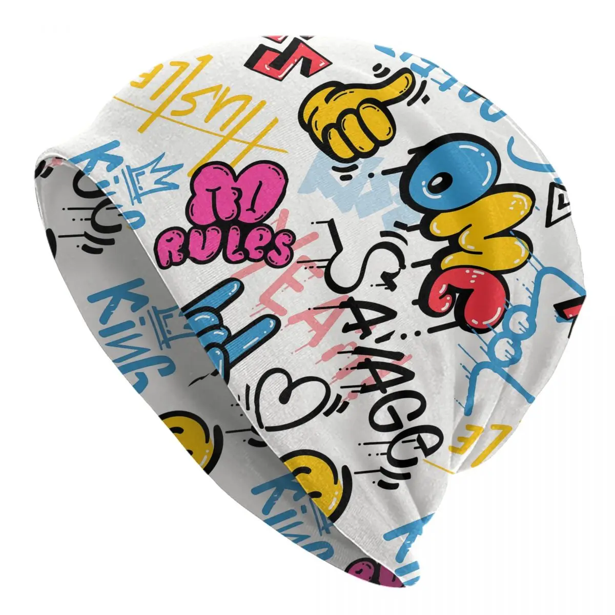 Graffiti Art Pattern Skullies Beanies Caps Street Wall Graffiti Thin Hat Autumn Spring Bonnet Hats Men Women's Unisex Ski Cap