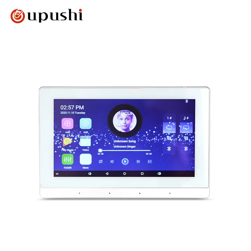 

Oupushi smart home 7 Inch Wall Amplifier Blue Tooth Audio Panel Android 8.1 System support Wifi Mini Amplifier 8*25 Watt