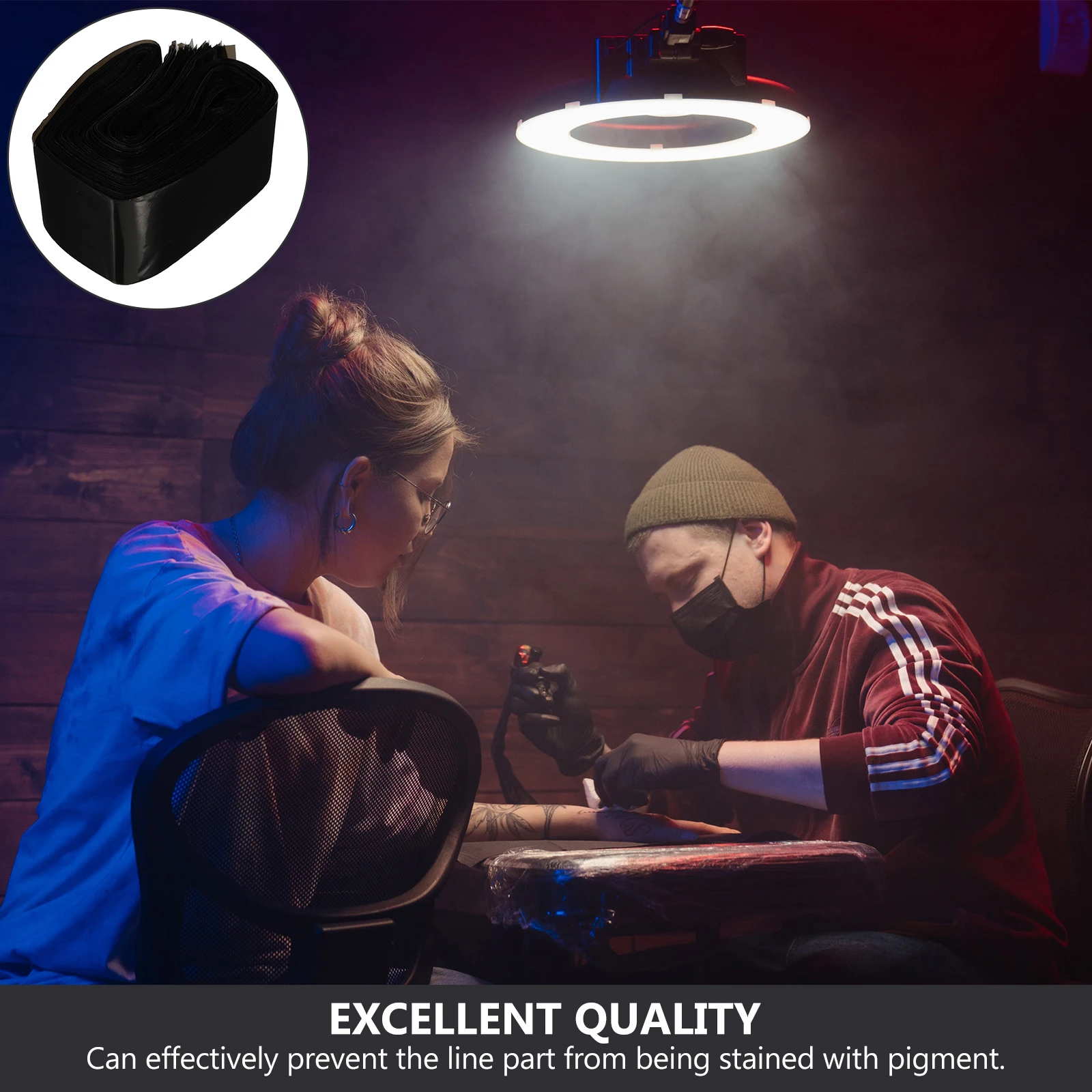 100 個使い捨てタトゥークリップコードバッグ抗腐食安全作業大面積保護クリップコードバッグフックラインバッグ