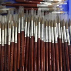 100% Kolinsky Round Sharp Manicure Tool Wood Handle Size 10/12/14/16/18/20/22/24 Professional Painting Nail Art Acrylic Brush