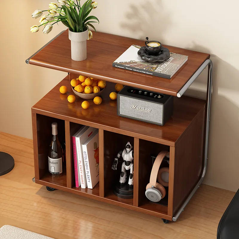 Hxl solid wood sideboard - movable side table, coffee table, storage & display cabinet for magazines