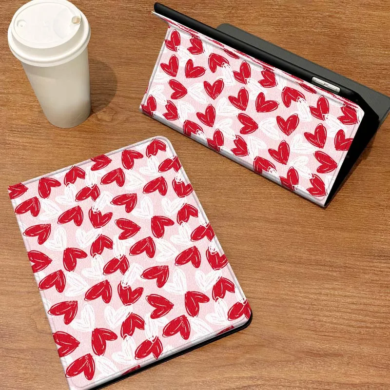 

Cartoon Red Heart Pattern For Samsung Galaxy Tab A7 A A9 A11 S6 A11 A8 S11 Lite Plus 10.4 10.5 Inch Tablet Case