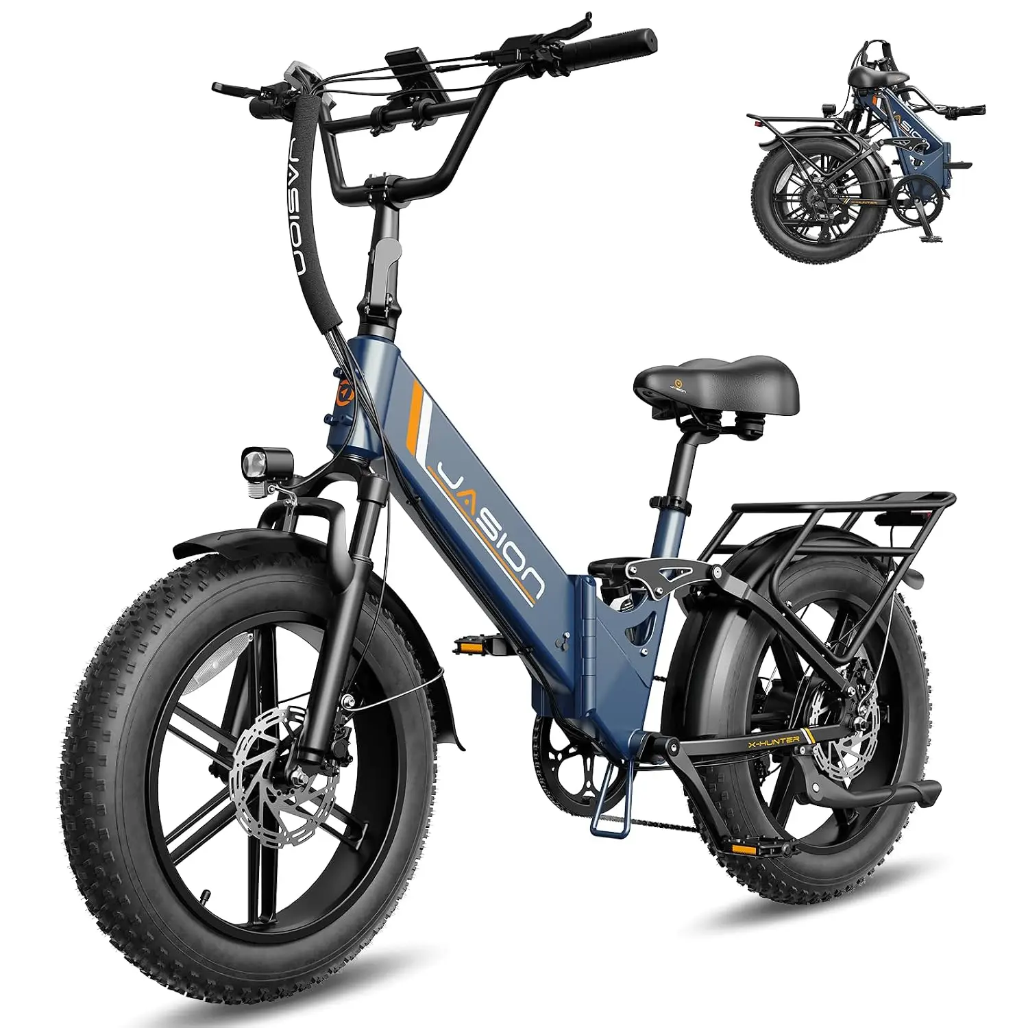 X Hunter PRO/ST Electric Bike for Adults,1800/1400W Peak 20''Fat Tire Foldable E Bikes,Folding Ebike Up to 80/70 Miles, Custom