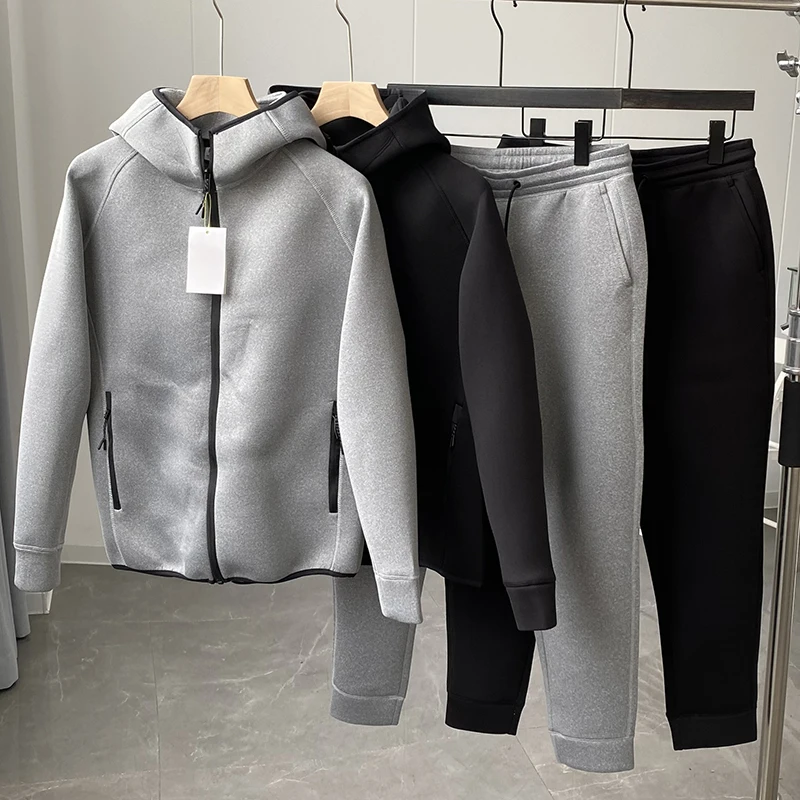 

Мужской весенне-осенний открытый кардиган с капюшоном, толстовка, спортивные штаны с манжетами, комплект Long Sve, повседневный молодежный комплект для отдыха