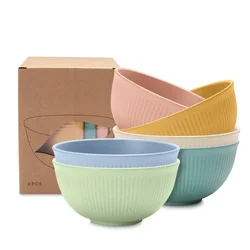 Single Bowl Household Tableware Wheat Straw Rice Rice Bowl Japanese Ramen  Dessert  Instant