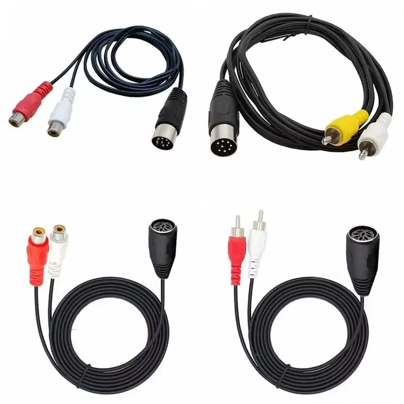 

Кабель Din 8-контактный к 2RCA 8-контактный штекер Din к гнезду 2-RCA Кабель-адаптер для музыкальных инструментов Аудиооборудование