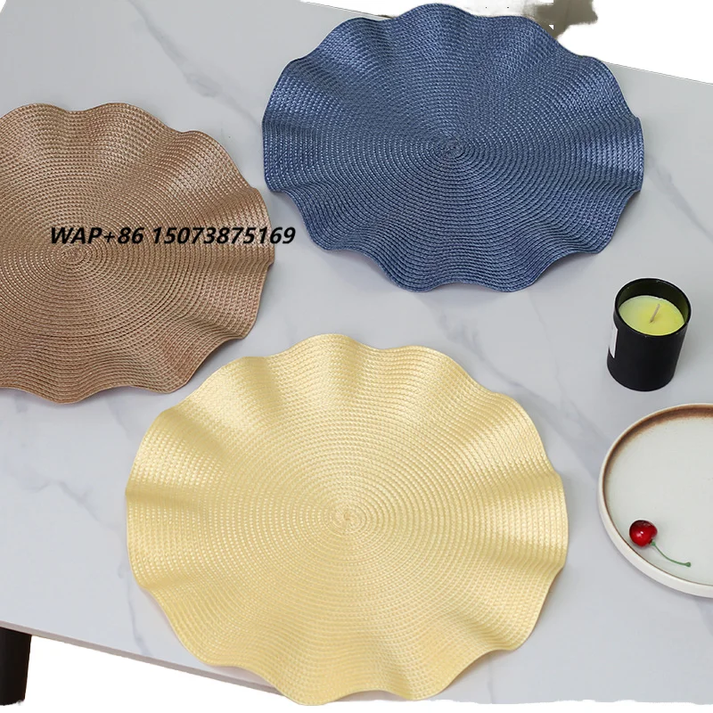 Creative Fashion Selling Ruffled Edge Thickened Woven Placemat Coaster Irregular Placemat Wholesale