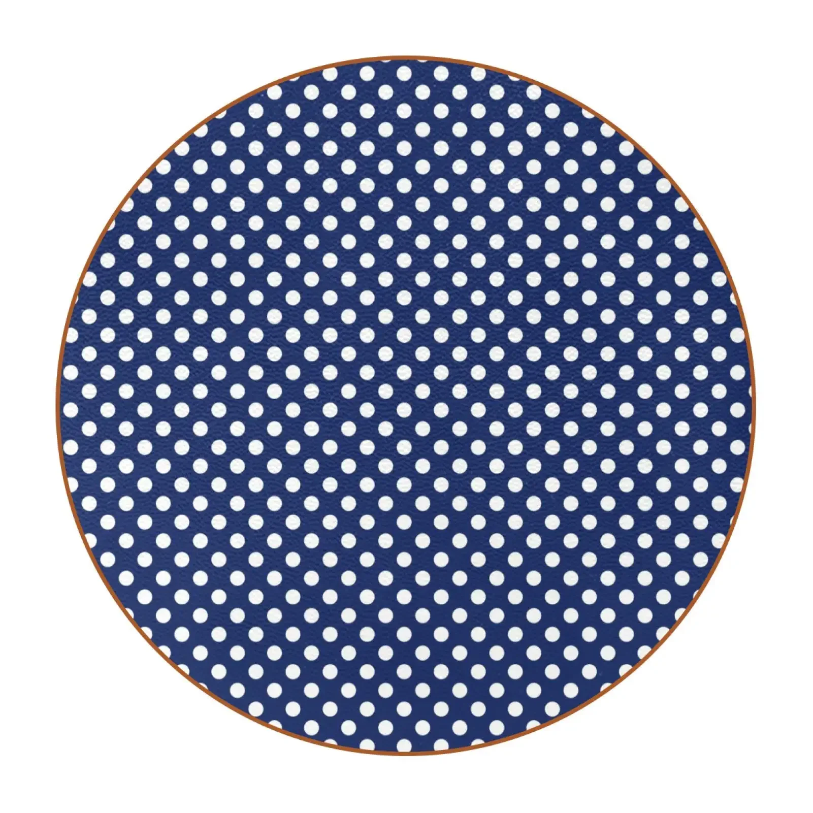 Watercolor Blue Purple Polka Dots Round Ceramic Stone Coaster with Cork Base for Table, Absorbent Coasters for Drinks Set of 1