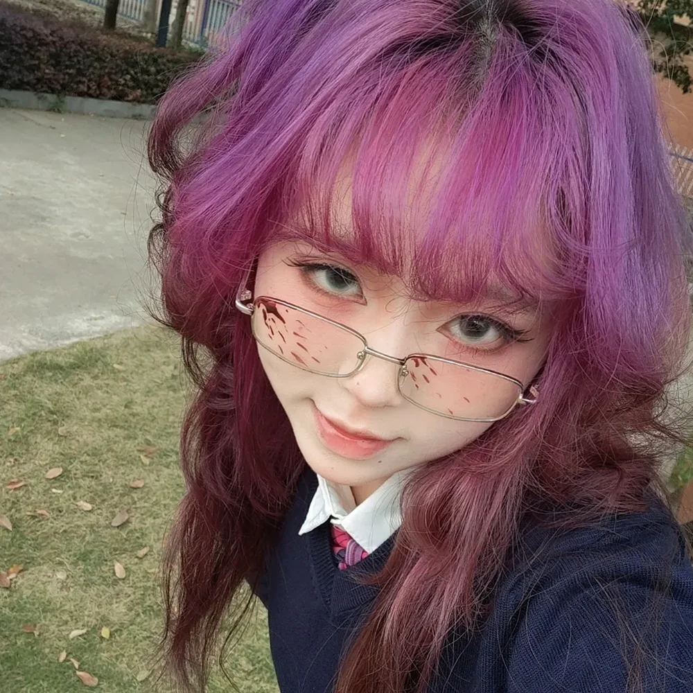 

Anime Lolita Handmade Blood Splashing Glasses Retro Terror Gothic Eyewear Halloween Cosplay Eyeglass Accessories Prop